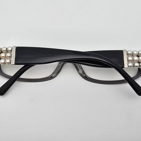 Chanel 3155-H c 1103 Collection Perle Black Eyeglasses Frame w/ Case Italy 53mm - Picture 10 of 16